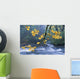 Oregon, Cascade Mountain Range, Yellow Autumn Leaves With Stream Wall Mural