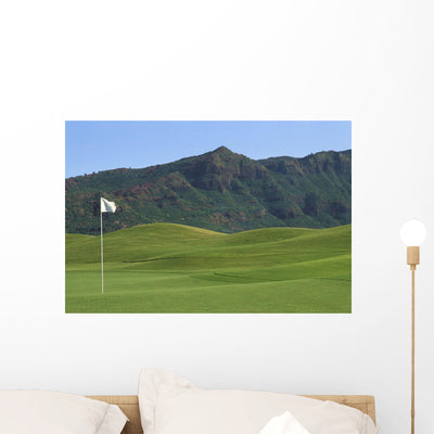 White Flag Wall Mural shown on a wall