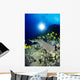 Hawaii, Whitetip Reef Shark Over Reef, Butterflyfish Sunburst A78F Wall Mural