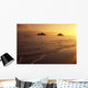Outrigger Canoe Paddlers Off Lanikai Beach At Sunrise Wall Mural