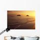 Outrigger Canoe Paddlers Off Lanikai Beach At Sunrise Wall Mural