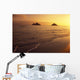 Outrigger Canoe Paddlers Off Lanikai Beach At Sunrise Wall Mural