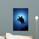 Hawaii, Green Sea Turtle Silhouetted, Sunburst View From Below A77C Wall Mural
