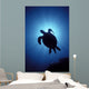 Hawaii, Green Sea Turtle Silhouetted, Sunburst View From Below A77C Wall Mural