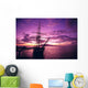 Silhouetted Pink And Yellow Sky A46A Wall Mural