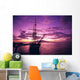 Silhouetted Pink And Yellow Sky A46A Wall Mural
