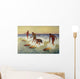 C1927 Hawaii, Painting, Charles Bartlett, 4 Surfers Catching A Wave Wall Mural