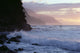 Hawaii, Kauai, Na Pali Coast, At Twilight, Rough Turbulent Ocean A40A Wall Mural