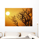 Keawe Tree Silhouette Of Bare Branches, Sunset Wall Mural