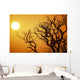 Keawe Tree Silhouette Of Bare Branches, Sunset Wall Mural