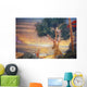 C1929 Hawaii, Oahu, Art, Surfer Looks At View Of Ocean Sunset Wall Mural