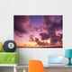 Tropical Cumulus Pink/Orange Clouds At Sunset, Over Ocean A35C Wall Mural