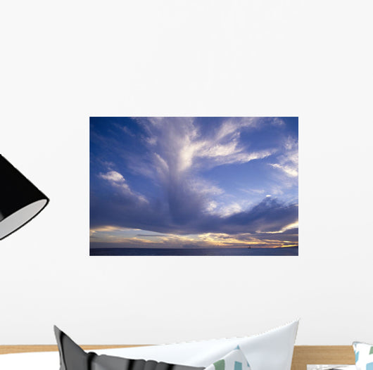 Blue-Lavender Cloud Formations Over Ocean A35H Wall Mural