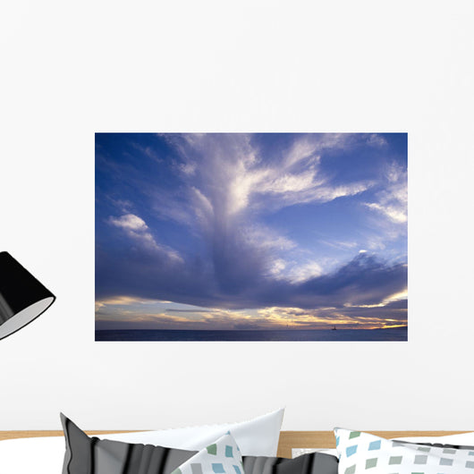 Blue-Lavender Cloud Formations Over Ocean A35H Wall Mural