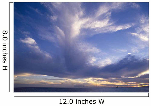 Blue-Lavender Cloud Formations Over Ocean A35H Wall Mural