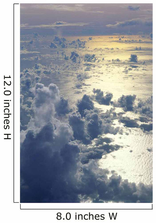 View From Above Clouds Over Ocean, Sun Reflections A35G Wall Mural