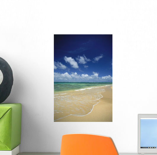 Hawaii, Kauai, North Shore, Clear Shoreline, Sand At Haena Beach A32A Wall Mural