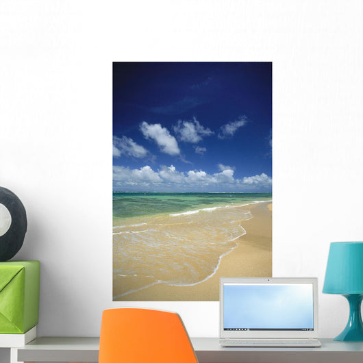 Hawaii, Kauai, North Shore, Clear Shoreline, Sand At Haena Beach A32A Wall Mural