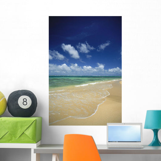 Hawaii, Kauai, North Shore, Clear Shoreline, Sand At Haena Beach A32A Wall Mural