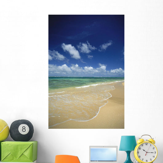 Hawaii, Kauai, North Shore, Clear Shoreline, Sand At Haena Beach A32A Wall Mural