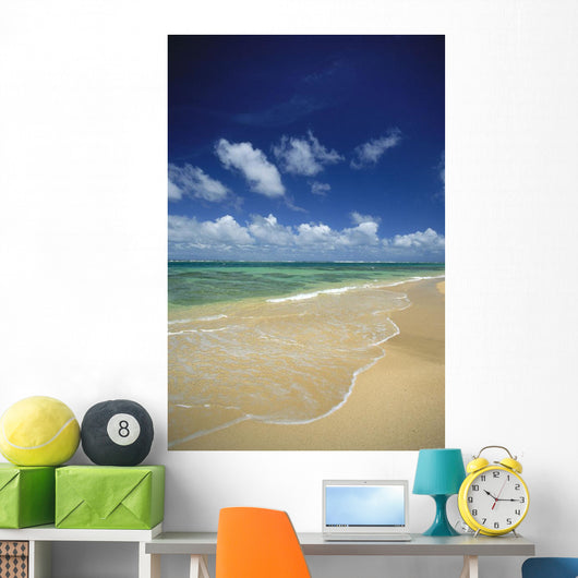 Hawaii, Kauai, North Shore, Clear Shoreline, Sand At Haena Beach A32A Wall Mural