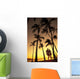 Silhouette Of Romantic Couple In Park At Sunset Wall Mural