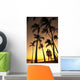 Silhouette Of Romantic Couple In Park At Sunset Wall Mural