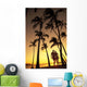 Silhouette Of Romantic Couple In Park At Sunset Wall Mural