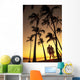 Silhouette Of Romantic Couple In Park At Sunset Wall Mural
