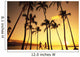 View Of Couple In Park By Beach Palm Trees, Golden Sunset Wall Mural