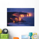 Lava Flow Action Into Ocean Twilight A27D Wall Mural