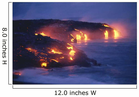Lava Flow Action Into Ocean Twilight A27D Wall Mural