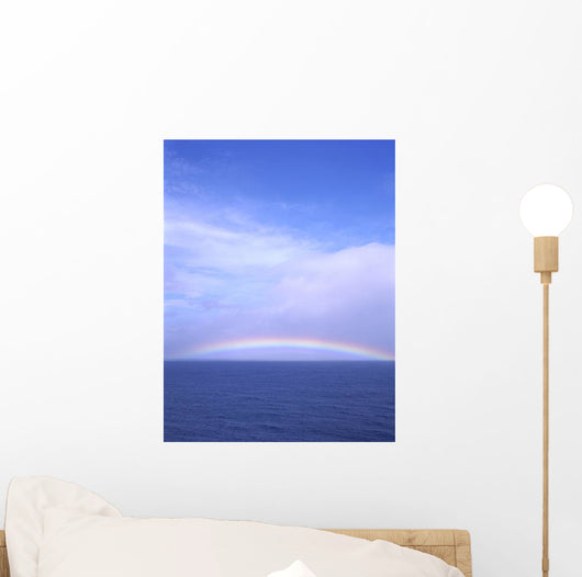 Hawaii, Full Rainbow Over Ocean, Blue Sky, Clouds A21C Wall Mural
