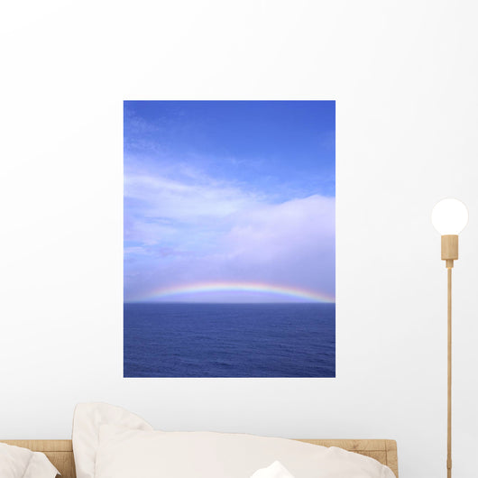 Hawaii, Full Rainbow Over Ocean, Blue Sky, Clouds A21C Wall Mural