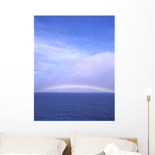 Hawaii, Full Rainbow Over Ocean, Blue Sky, Clouds A21C Wall Mural