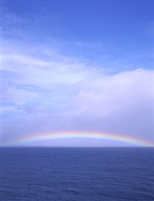 Hawaii, Full Rainbow Over Ocean, Blue Sky, Clouds A21C Wall Mural