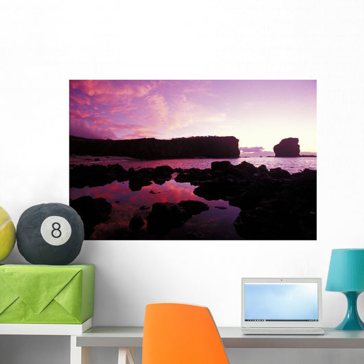 Hawaii, Lanai, Sunrise At Pu'u Pehe, Sweetheart Rock Wall Mural