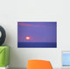 Sunset Over Calm Ocean, Sun Ball In Purple Sky, Vog Horizon A29G Wall Mural