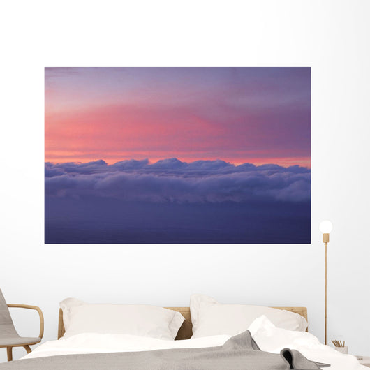 Sky At Sunset With Layer Of Puffy Clouds Wall Mural