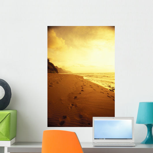 Golden Sky And Water Wall Mural