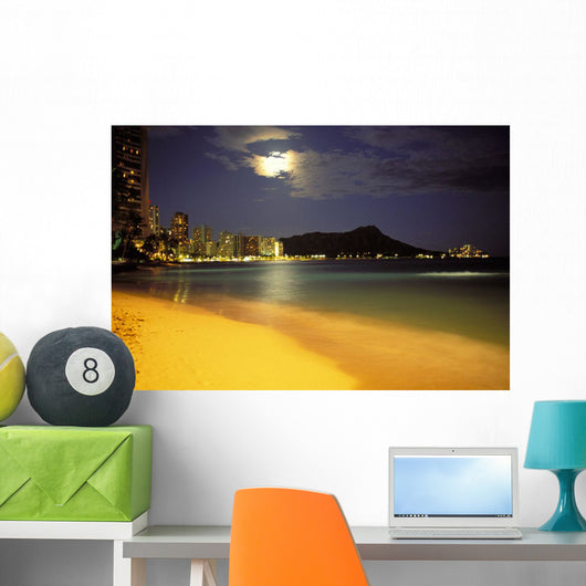 Bright Yellow Sand Skyline Illuminated Wall Mural