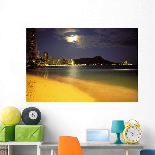 Bright Yellow Sand Skyline Illuminated Wall Mural