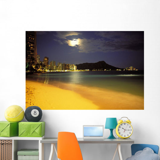 Bright Yellow Sand Skyline Illuminated Wall Mural