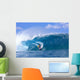Hawaii, Oahu, North Shore, Pipeline Surfer Coming Out Of Wave, Curling Wall Mural