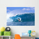 Hawaii, Oahu, North Shore, Pipeline Surfer Coming Out Of Wave, Curling Wall Mural