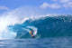 Hawaii, Oahu, North Shore, Pipeline Surfer Coming Out Of Wave, Curling Wall Mural
