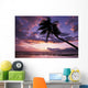 Purple Sunset With Lanai In Distance And Palm Silhouette Wall Mural