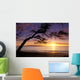 Hawaii, Maui, Palauea Beach Sunset With Hawaiian Island In Background Wall Mural