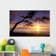 Hawaii, Maui, Palauea Beach Sunset With Hawaiian Island In Background Wall Mural