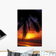 Hawaii, View Of Sunset From The Beach Wall Mural